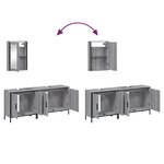 vidaXL Ensemble de meubles de salle de bain 3 Pièces Sonoma gris