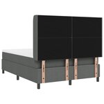 Lit Box Spring vidaXL avec Matelas & LED Gris Foncé 140x190 cm Tissu