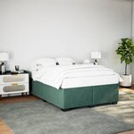 vidaXL Cadre de lit sans matelas vert foncé 140x200 cm velours