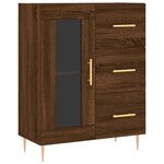 vidaXL Buffet haut Chêne marron 69 5x34x180 cm Bois d'ingénierie