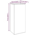 vidaXL Jardinière blanc 32x29x75 cm acier laminé à froid
