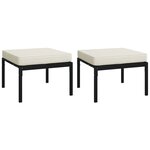 Salon de jardin meuble d'extérieur ensemble de mobilier 6 pièces avec coussins sable acier 02_0016942