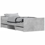 vidaXL Cadre de lit tête de lit et pied de lit gris béton 90x190 cm