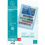 Sachet 100 Pochettes Polypropylène Grainé 12/100e - A4 - Bleu - X 10 - Exacompta