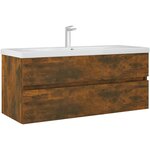 vidaXL Armoire de lavabo Chêne fumé 100x38 5x45 cm Bois d'ingénierie