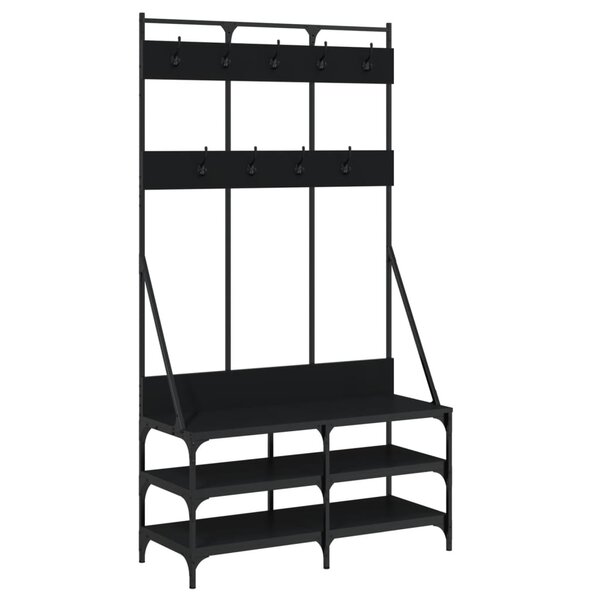 vidaXL Porte-vêtements et rangement des chaussures noir 100x40x184 cm