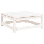 vidaXL Canapé de jardin repose-pieds 2 places blanc bois massif de pin