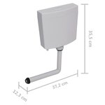 vidaXL Réservoir de toilette avec entrée d'eau inférieure 3/6 L Gris