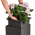 LECHUZA Jardinière CANTO Stone 40 High ALL-IN-ONE Noir graphite
