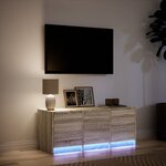 vidaXL Meuble TV avec LED chêne sonoma 97x34x40 cm bois d'ingénierie