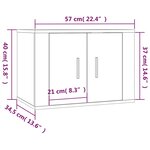 vidaXL Meuble TV mural Sonoma gris 57x34 5x40 cm
