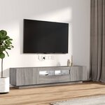 vidaXL Ensemble de meubles TV avec lumières LED 2 Pièces Sonoma gris