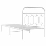 vidaXL Cadre de lit métal avec tête de lit blanc 90x190 cm