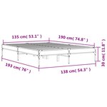 vidaXL Cadre de lit sans matelas noir 135x190 cm