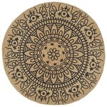 vidaXL Tapis fait à la main Jute avec imprimé bleu foncé 90 cm