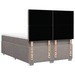 vidaXL Sommier à lattes de lit avec matelas Taupe 140x200 cm Tissu