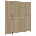 vidaXL Cloison de séparation 4 panneaux beige résine tressée