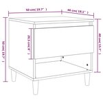 vidaXL Tables de chevet 2 Pièces Chêne brun 50x46x50 cm Bois d’ingénierie
