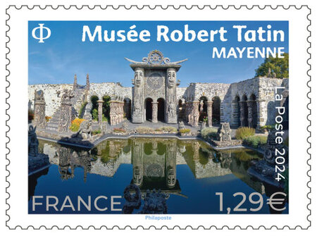 Timbre - Musée Robert Tatin - Mayenne - Lettre verte