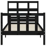 vidaXL Cadre de lit sans matelas noir bois de pin massif