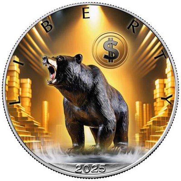 Pièce de monnaie en Argent 1 Dollar g 31.1 (1 oz) Millésime 2025 DOLLAR BEAR