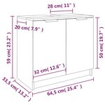 vidaXL Armoire de bain Chêne fumé 64 5x33 5x59 cm Bois d'ingénierie