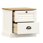 vidaXL Table de chevet VIGO blanc 42x35x42 cm bois de pin massif