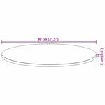 vidaXL Dessus de table rond Ø80x2 cm bois massif d'acacia