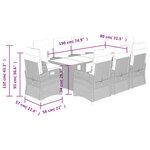 vidaXL Ensemble à manger de jardin et coussins 9 Pièces beige Poly rotin