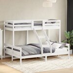 vidaXL Lit superposé sans matelas 80x200/140x200 cm blanc bois massif