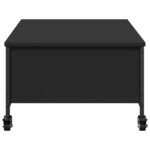 vidaXL Table basse avec roulettes noir 91x55x34 cm bois d'ingénierie
