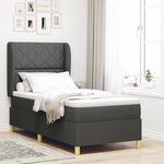 vidaXL Lit à ressorts avec matelas gris foncé 90x200 cm Tissu