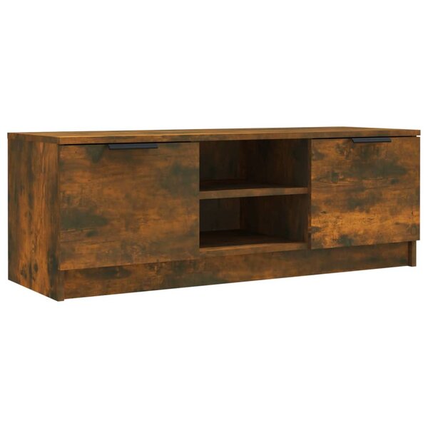vidaXL Meuble TV Chêne fumé 102x35x36 5 cm Bois d'ingénierie