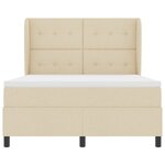 Lit Box Spring vidaXL avec Matelas Crème 140x190 cm Tissu