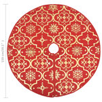 vidaXL Jupe de sapin de Noël de luxe avec chaussette Rouge 150cm Tissu
