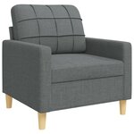 vidaXL Ensemble de canapés 4 Pièces avec repose-pied gris foncé tissu