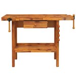 vidaXL Établi avec tiroir et étaux 124x52x83 cm Bois massif d'acacia