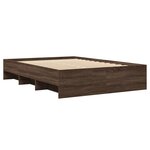 vidaXL Cadre de lit chêne marron 135x190 cm bois d'ingénierie