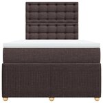 vidaXL Sommier à lattes de lit et matelas marron foncé 120x190cm tissu