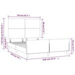 vidaXL Cadre de lit sans matelas gris foncé 140x190 cm tissu