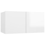 vidaXL Meubles TV suspendus 2 Pièces Blanc brillant 60x30x30 cm