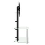 vidaXL Meuble TV d'angle 2 niveaux pour 32-70 pouces noir argenté