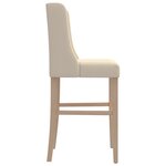 vidaXL Chaises de bar lot de 2 bois massif d'hévéa et tissu
