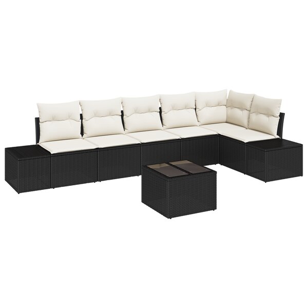 vidaXL Ensemble de Canapé de Jardin de 6 pièces avec coussins en Rattan Poly