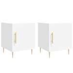 vidaXL Tables de chevet 2 Pièces blanc 40x40x50 cm bois d’ingénierie