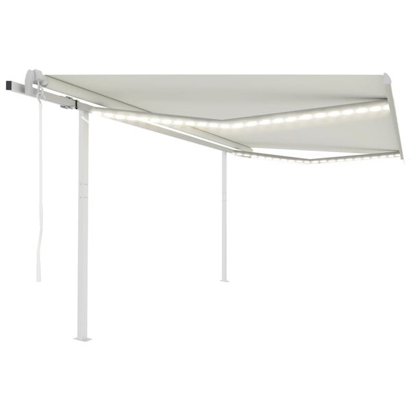 vidaXL Auvent automatique capteur de vent LED 4 5x3 5 m Crème