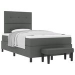 vidaXL Lit Box Spring avec Matelas & Banc Gris Foncé 120x190 cm Tissu