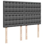 vidaXL Sommier à lattes de lit avec matelas Gris foncé 140x190cm Tissu