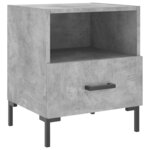 vidaXL Tables de chevet 2Pièces gris béton 40x35x47 5cm bois d’ingénierie