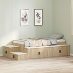 vidaXL Cadre de lit de rangement en chêne de Sonoma 80x200 cm